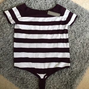 Knit off the shoulder  body suit shirt